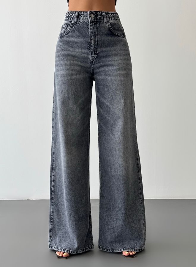 LACARINO Sive Casual Ulične Vintage Retro Kavbojke Oblačila na debelo Ležerno