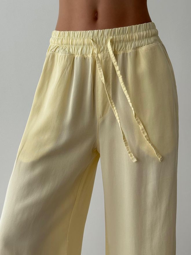 LACARINO Yellow Casual Streetwear Palazzo Pants Wholesale Clothing Spring
