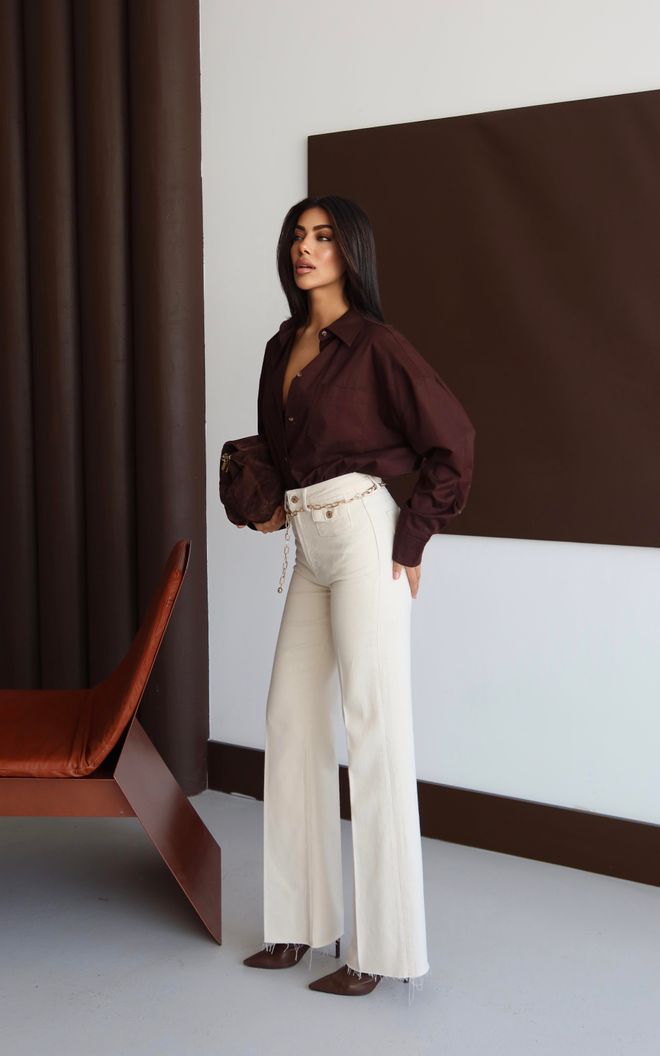 LACARINO Beige Elegant Casual Jeans Wholesale Clothing Spring