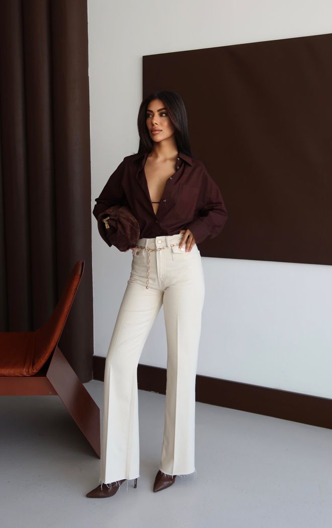 LACARINO Beige Elegant Casual Jeans Wholesale Clothing 5