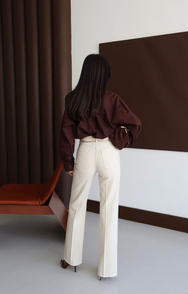 LACARINO Beige Elegant Casual Jeans Wholesale Clothing Birthday