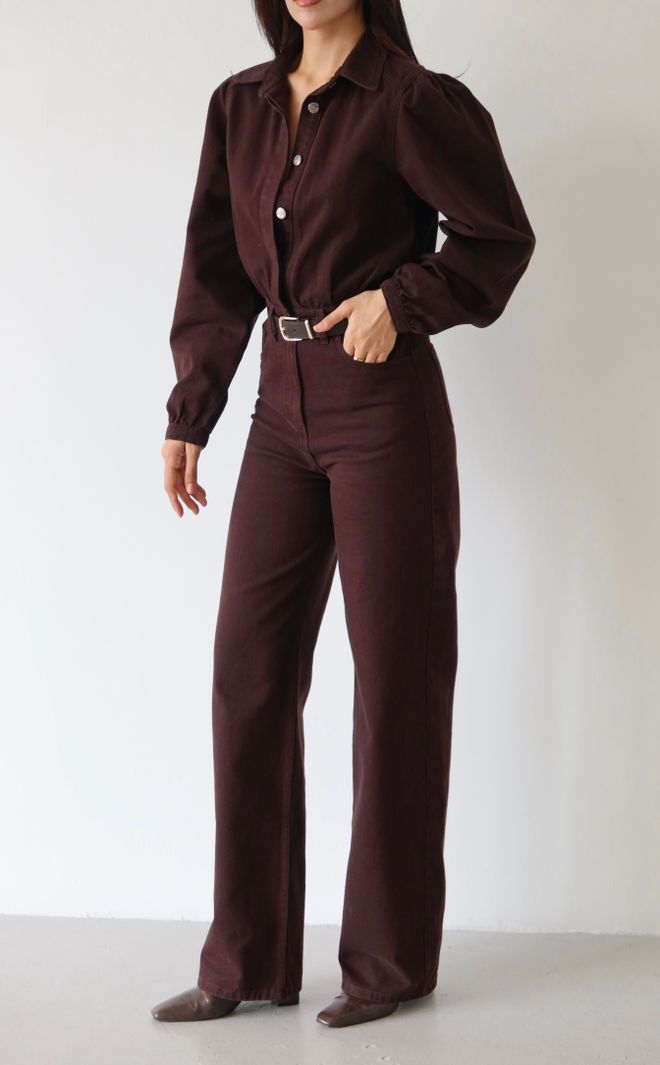 LACARINO Braun Lässig Formal Elegant Vintage Retro Jumpsuit Großhandelskleidung Lässig