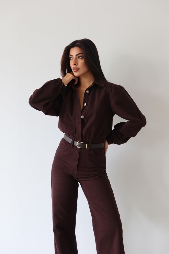 LACARINO Brown Casual Formal Elegant Vintage Jumpsuit Wholesale Clothing 1