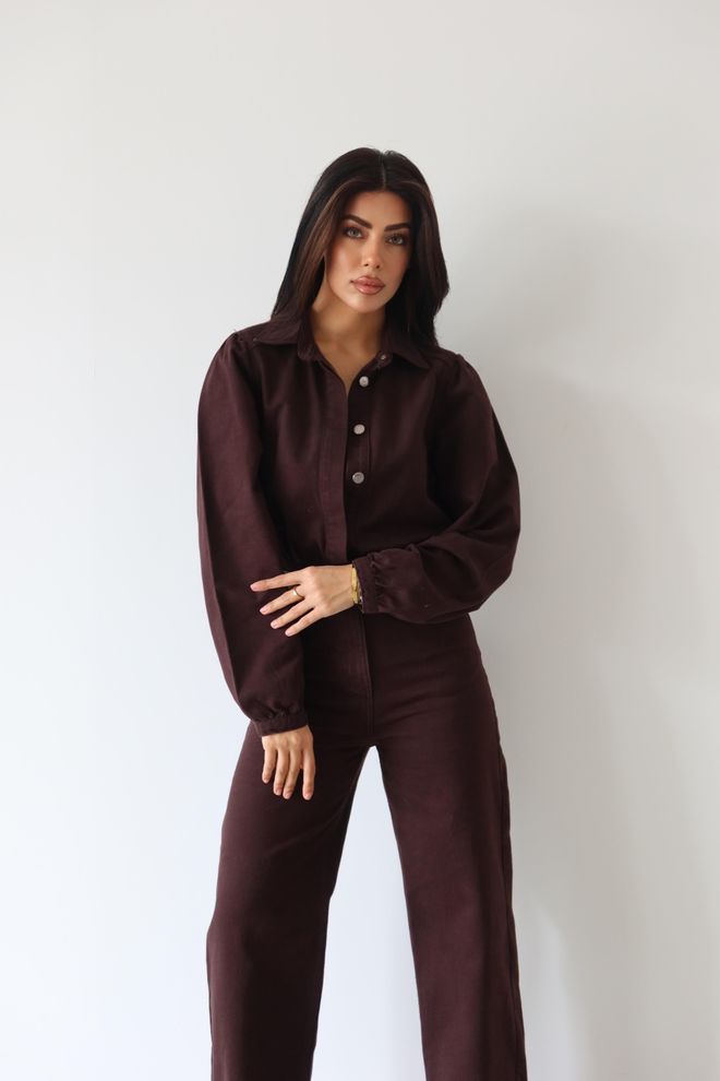 LACARINO Brown Casual Formal Elegant Vintage Jumpsuit Wholesale Clothing Spring