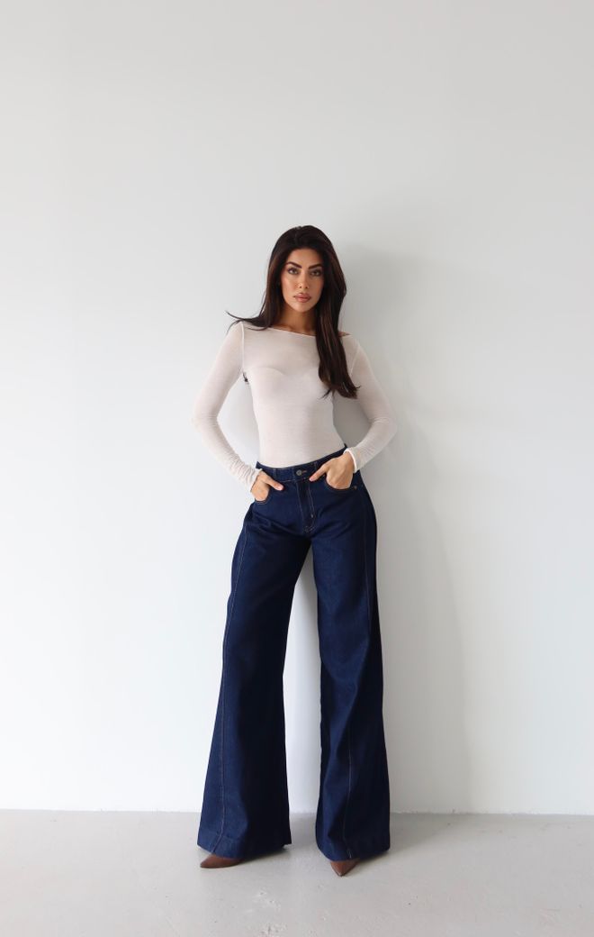 LACARINO Blugi Albastru Casual Retro Vintage Elegant Îmbrăcăminte cu ridicata Lejer