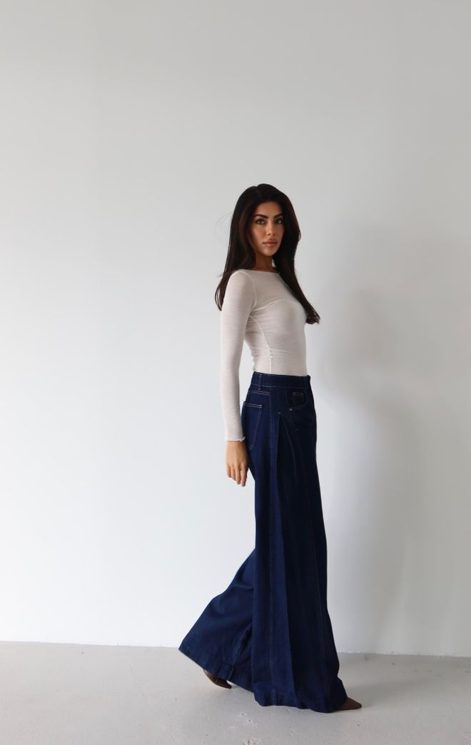 LACARINO Blugi Albastru Casual Retro Vintage Elegant Îmbrăcăminte cu ridicata Vintage