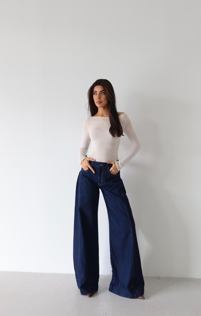 LACARINO Blugi Albastru Casual Retro Vintage Elegant Îmbrăcăminte cu ridicata 5