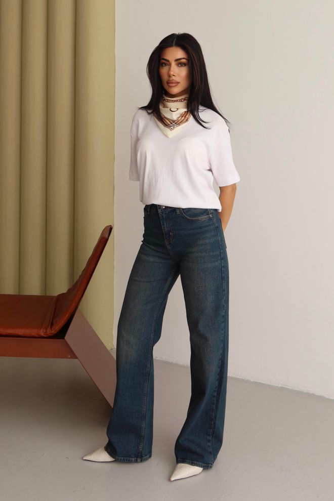 LACARINO Плаве Мом Фармерке Са Високим Струком И Фенер Ногавицама Велепродаја одеће Лоунге