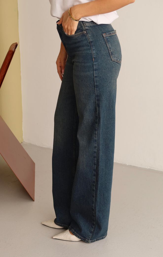 LACARINO Плаве Мом Фармерке Са Високим Струком И Фенер Ногавицама Велепродаја одеће Винтаге