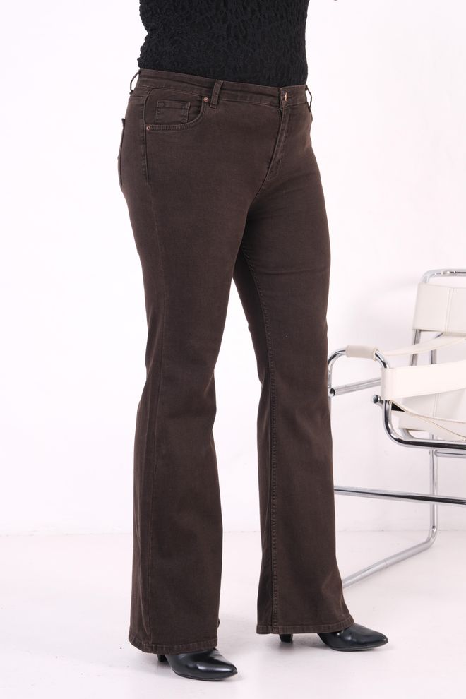 LACARINO Brown Casual Elegant Jeans Wholesale Clothing 5