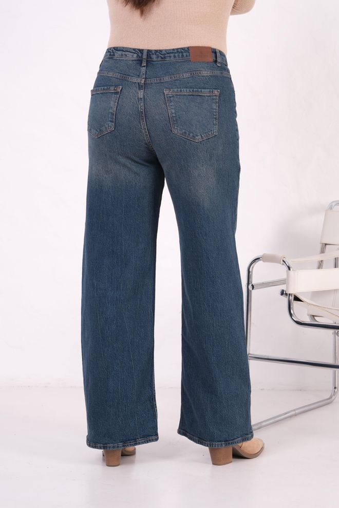 LACARINO Blue Mom Pants With High Waist And Wide Leg Wholesale Clothing 5