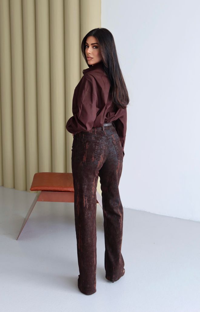 LACARINO Brown Retro Mom Jeans With High Waist Wholesale Clothing 5