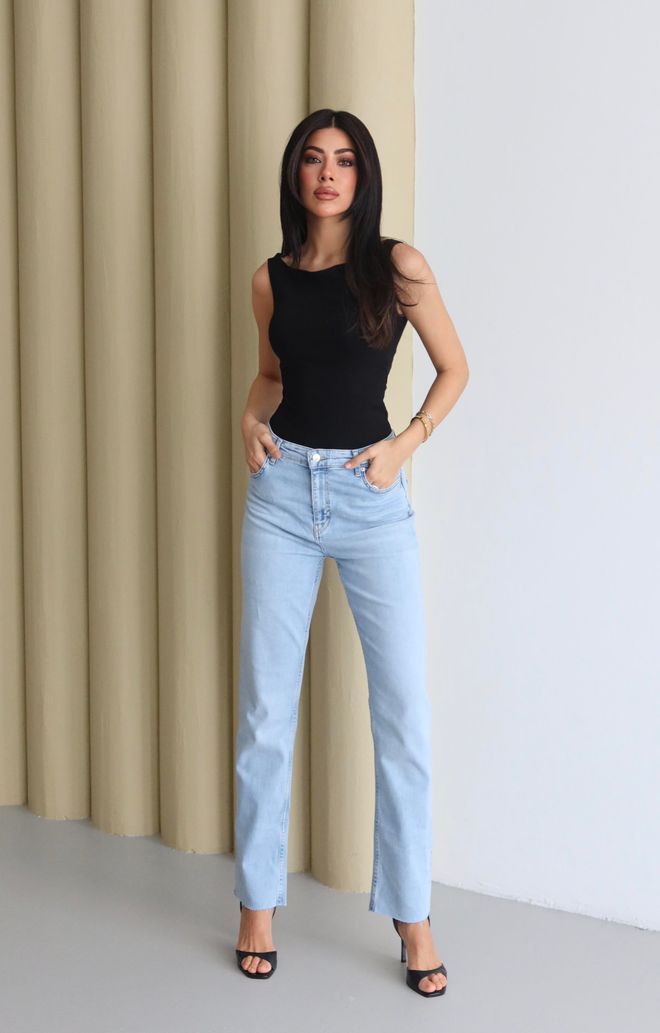 LACARINO Blue Jeans Mom High Waist Casual Streetwear Wholesale Clothing 1