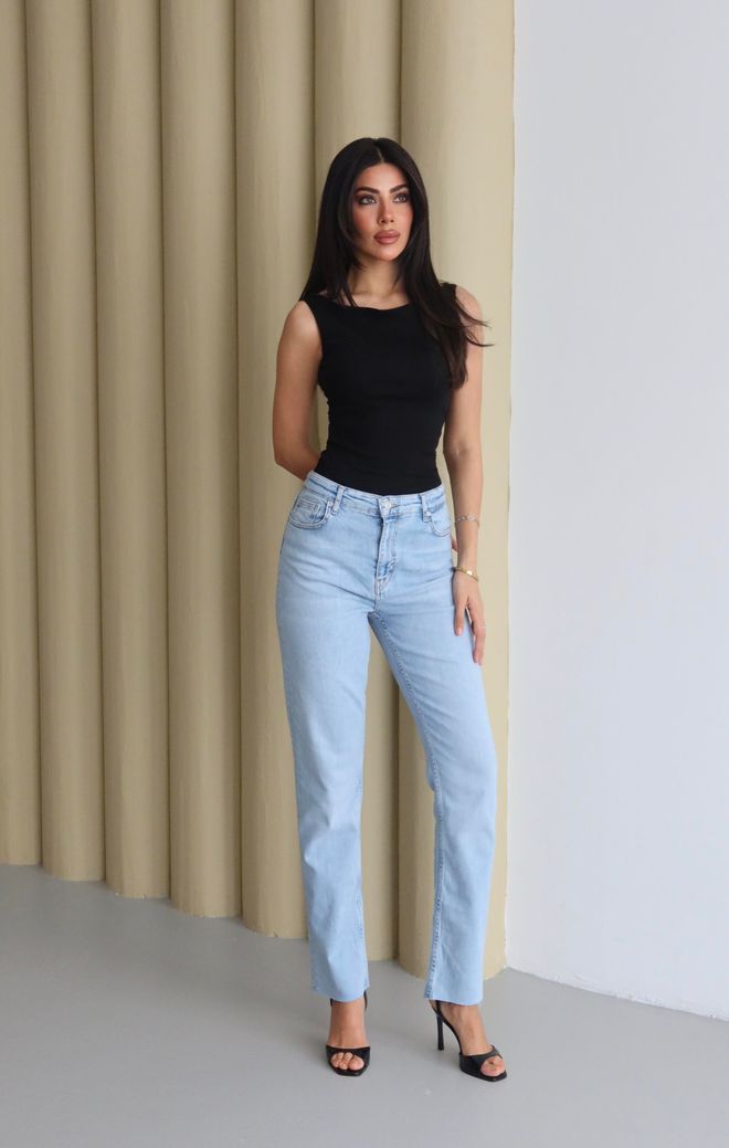 LACARINO Blue Jeans Mom High Waist Casual Streetwear Wholesale Clothing 5