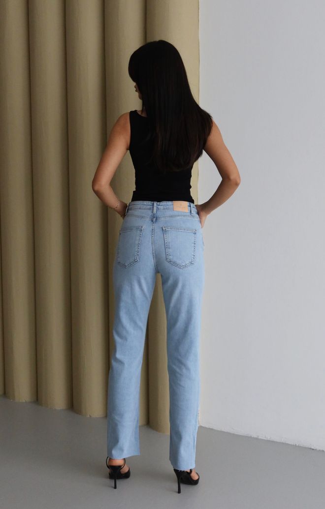 LACARINO Blue Jeans Mom High Waist Casual Streetwear Wholesale Clothing Work