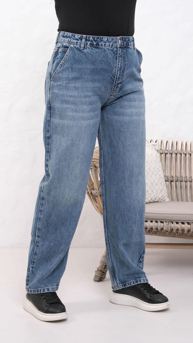 LACARINO Modre Ležerne Vintage Ulična Oblačila Mami Kavbojke Oblačila na debelo Ležerno