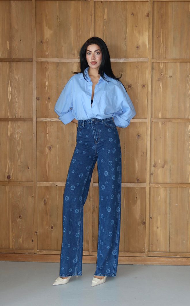 LACARINO Vaqueros Mom Azules De Cintura Alta Estilo Casual Vintage Ropa al por mayor Salón