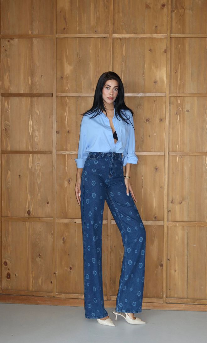 LACARINO Vaqueros Mom Azules De Cintura Alta Estilo Casual Vintage Ropa al por mayor 1