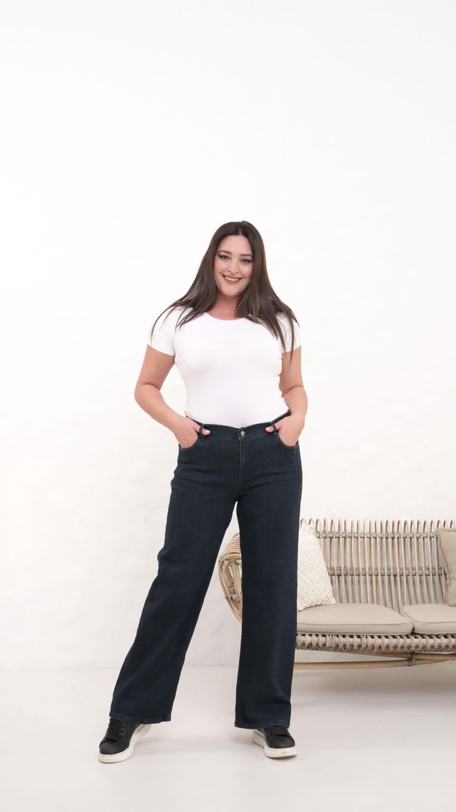 LACARINO Blue Casual Plus Size Mom Jeans Wholesale Clothing 4