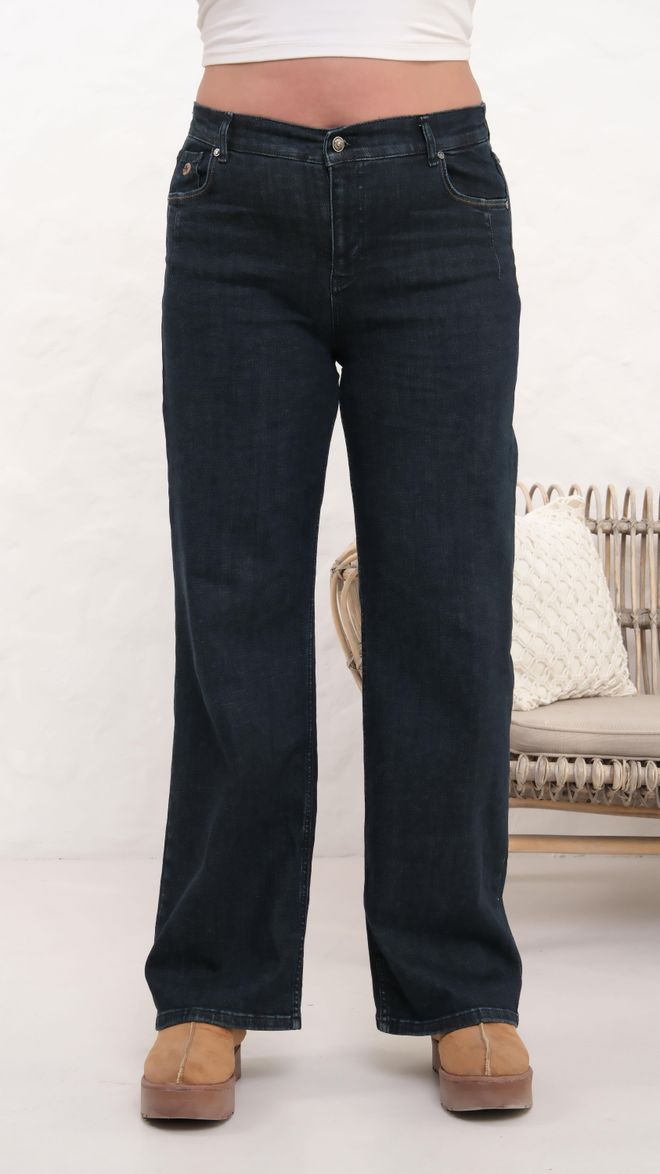LACARINO Navy Blue Casual Plus Size Mom Jeans Wholesale Clothing Casual
