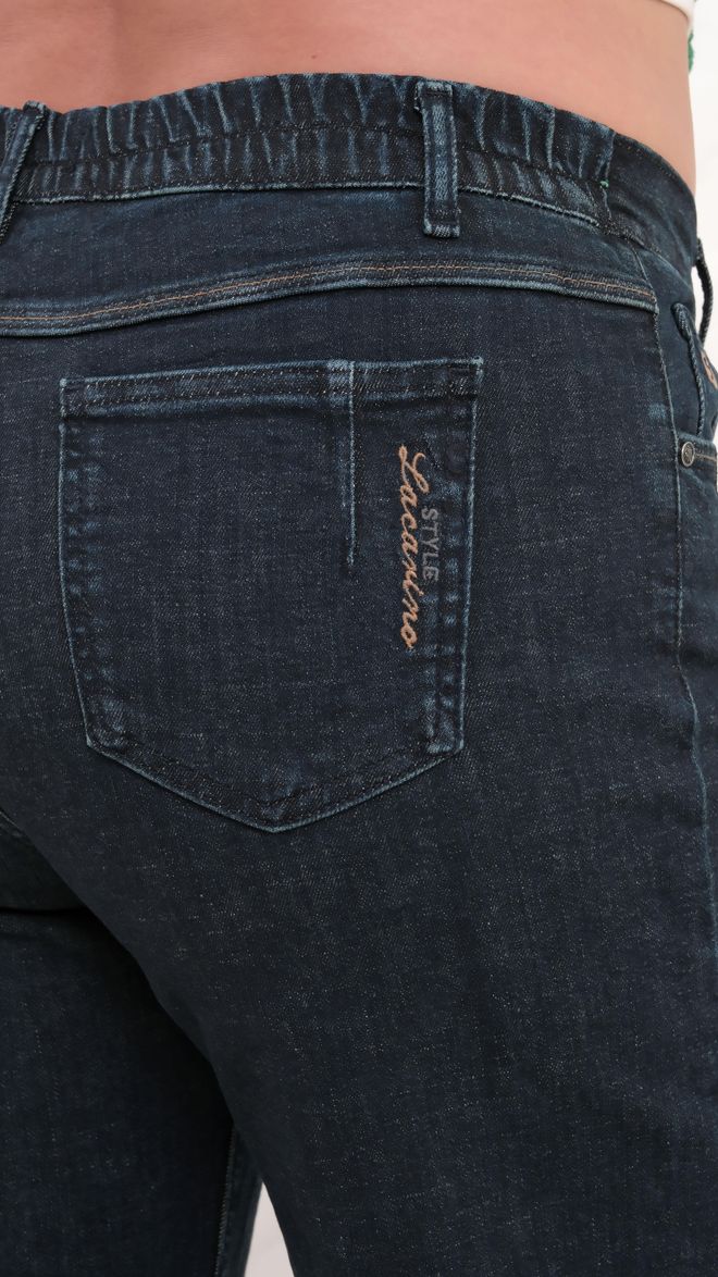 LACARINO Navy Blue Casual Plus Size Mom Jeans Wholesale Clothing 5