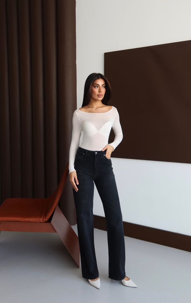 LACARINO Τζιν Μαύρο Μαμά Ψηλόμεσο Σωλήνας Χονδρικό εμπόριο ενδυμάτων Streetwear