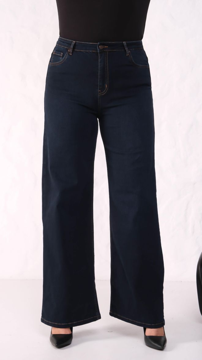 LACARINO Navy Blue Casual Plus Size Mom Jeans Wholesale Clothing Casual