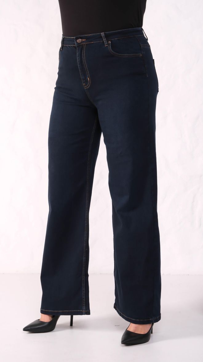 LACARINO Marineblaue Lässige Plus Size Mom Jeans Mit Hoher Taille Großhandelskleidung 4