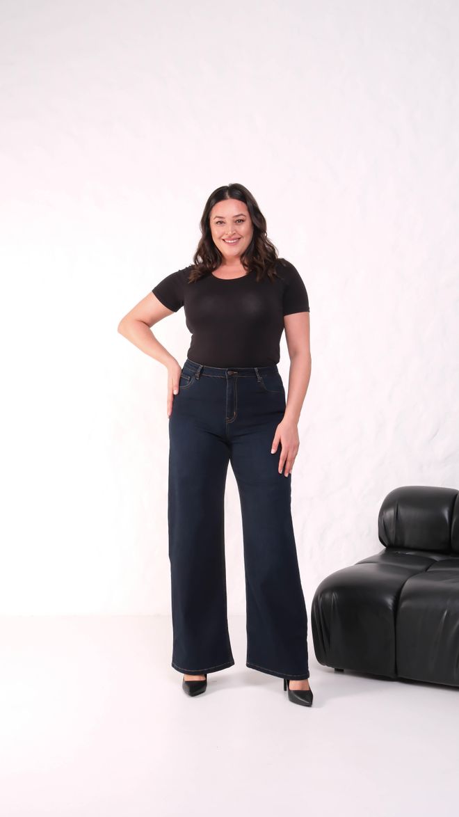 LACARINO Marineblaue Lässige Plus Size Mom Jeans Mit Hoher Taille Großhandelskleidung Frühling