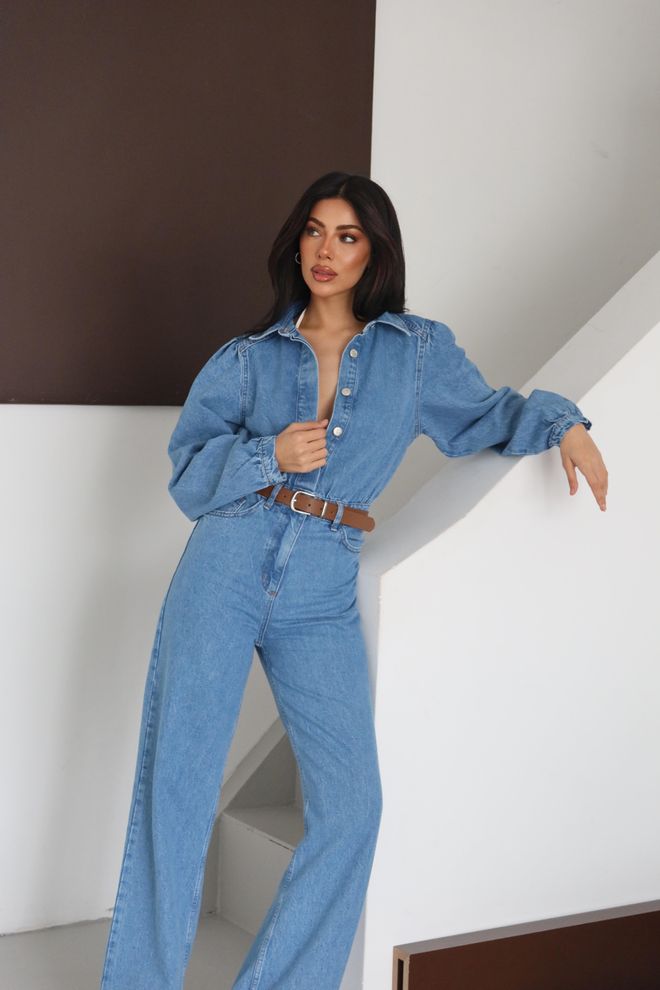 LACARINO Blue Vintage Casual Jumper Dress Wholesale Clothing Work