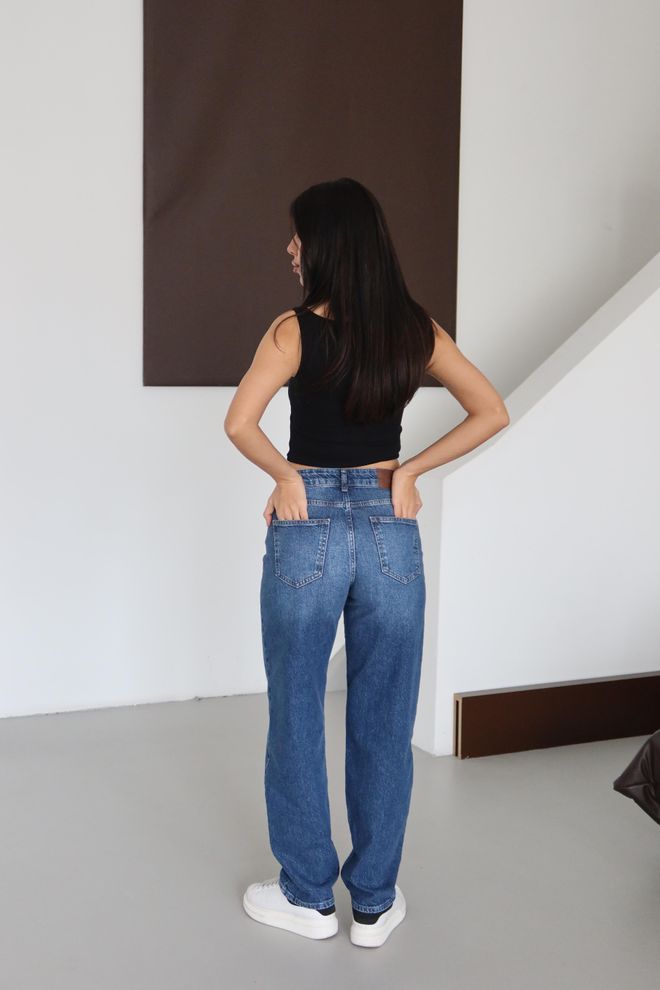 LACARINO Blue Mom Jeans High Waist Casual Streetwear Wholesale Clothing 5