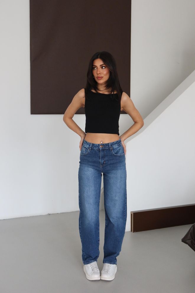 LACARINO Blue Mom Jeans High Waist Casual Streetwear Wholesale Clothing Spring