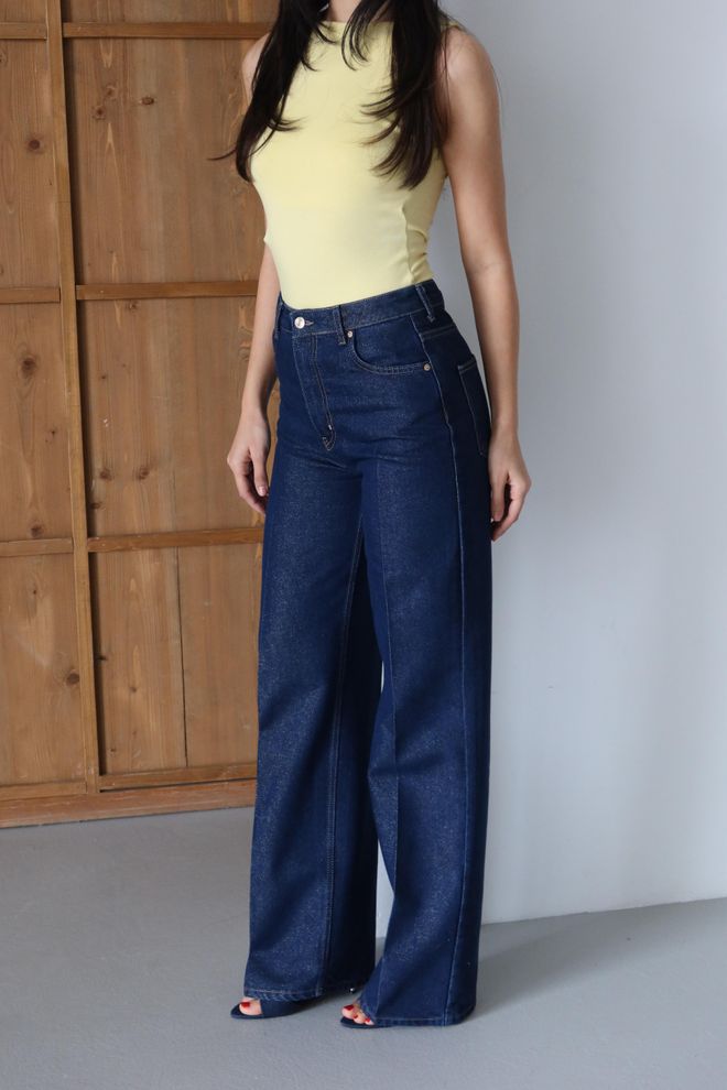 LACARINO Blu Casual Retrò Elegante Formale Annata Jeans Abbigliamento all'ingrosso Casuale