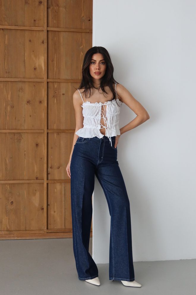 LACARINO Blue Casual Vintage Streetwear Boho Retro Jeans Wholesale Clothing 1