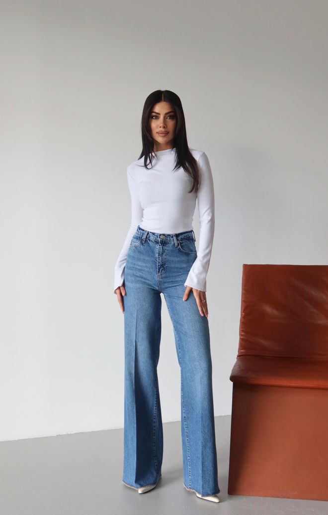 LACARINO Blue Casual Retro Vintage Jeans Wholesale Clothing 1