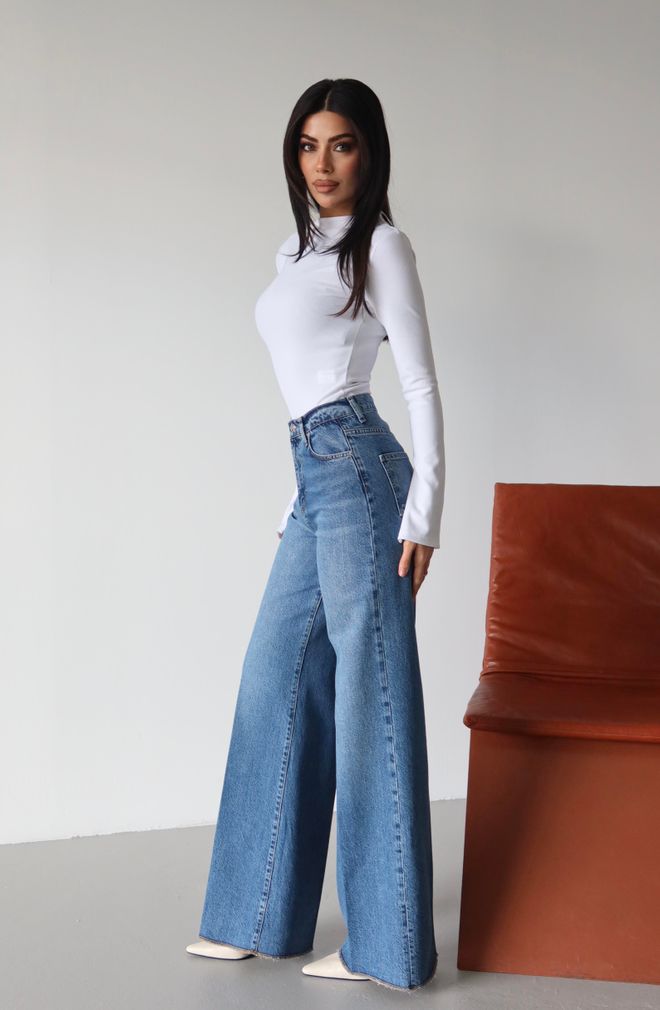 LACARINO Blue Casual Retro Vintage Jeans Wholesale Clothing Lounge