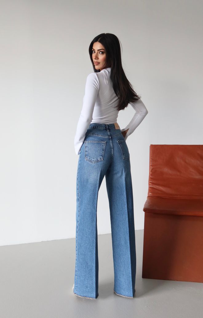 LACARINO Blue Casual Retro Vintage Jeans Wholesale Clothing 5