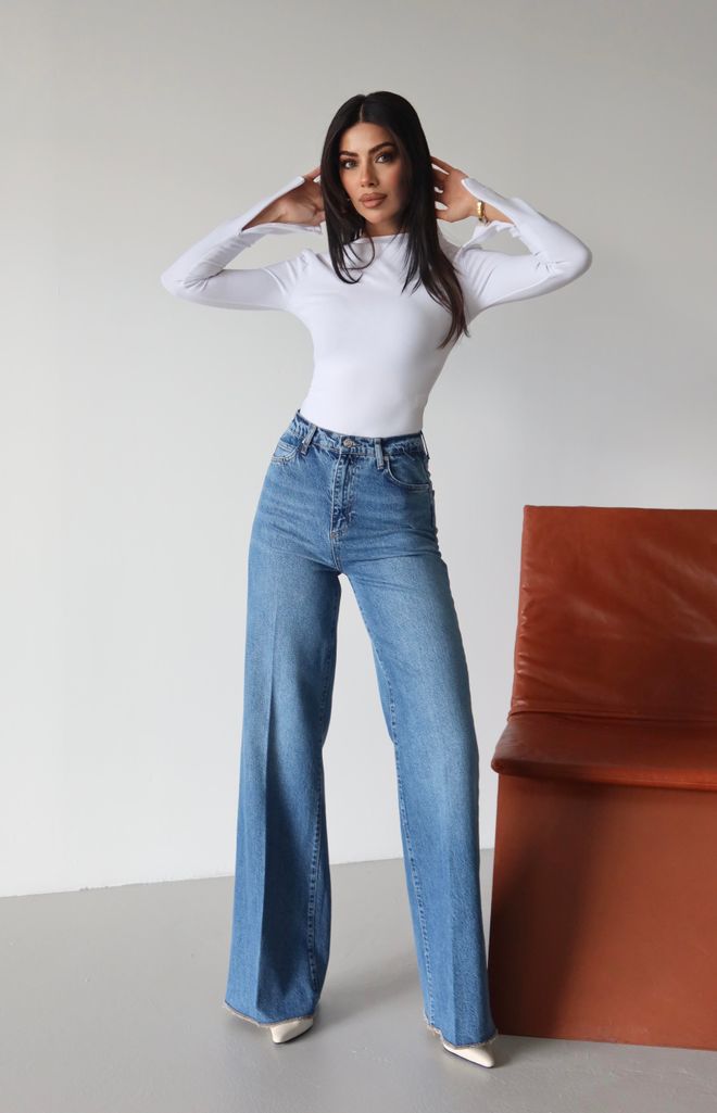 LACARINO Blue Casual Retro Vintage Jeans Wholesale Clothing Spring