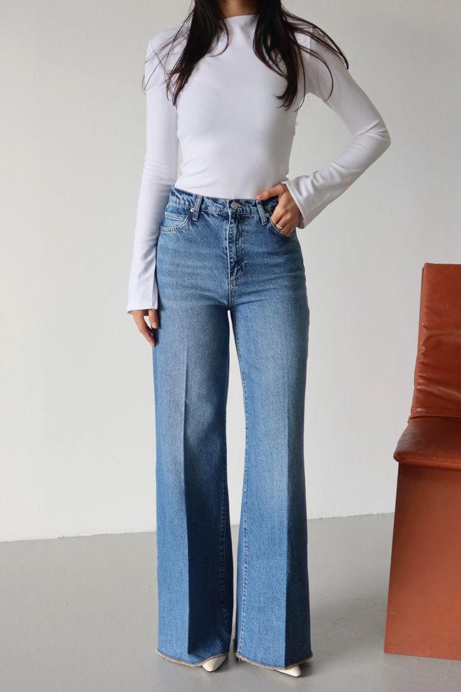 LACARINO Blue Casual Retro Vintage Jeans Wholesale Clothing Work