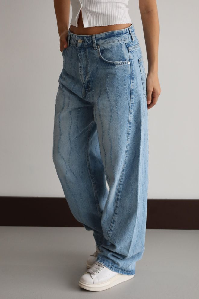 LACARINO Vaqueros Azules Mom Con Cintura Alta Y Pierna Ancha Ropa al por mayor Casual