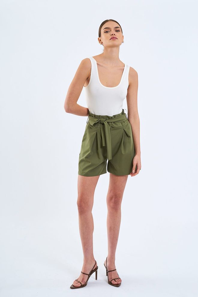 Lefon Belted Kisa Shorts Wholesale Clothing Casual