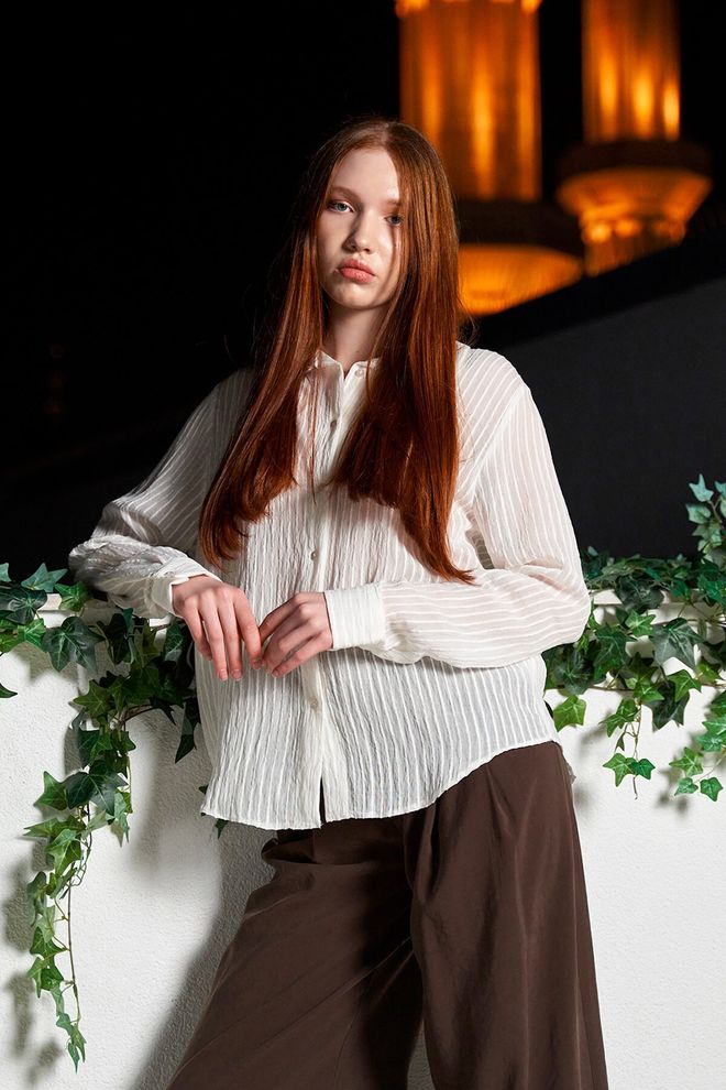 Lefon Chemise Oversize À Rayures Vêtements en gros Décontracté