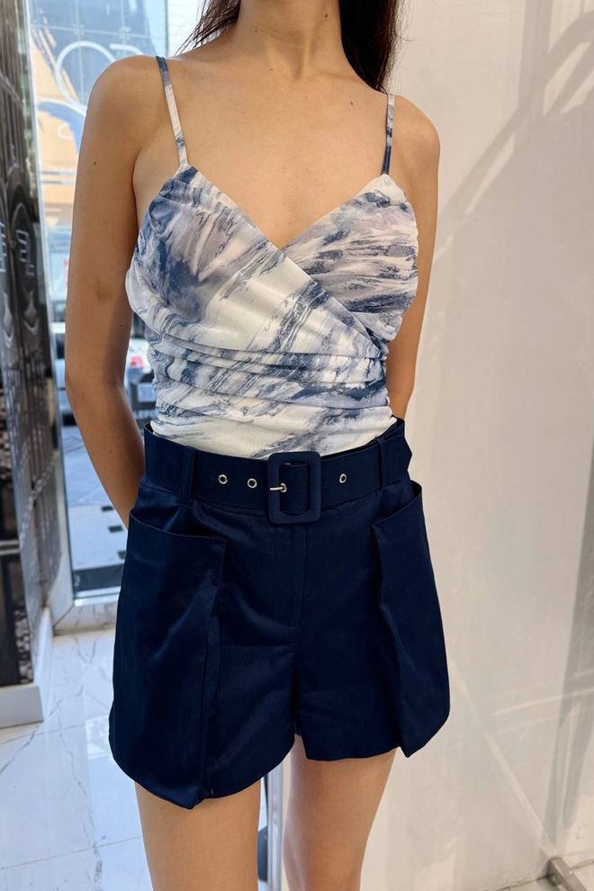 Lefon شورت بريدج بيلت بجيوب كبيرة ملابس بالجملة غير رسمي