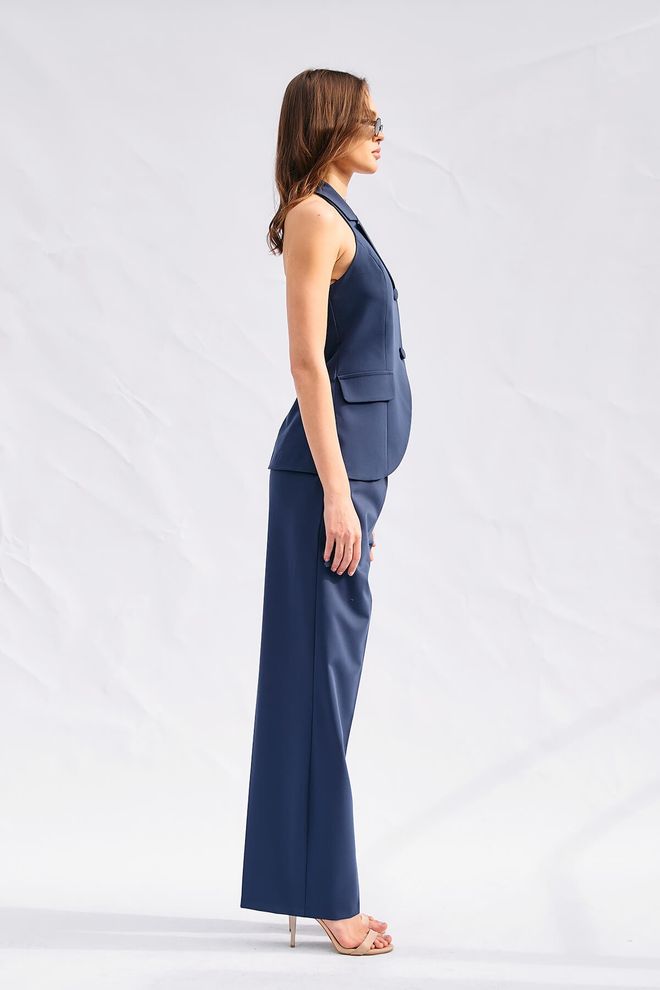 Lefon Double Buttoned Vest With Back Neckline Wholesale Clothing Birthday