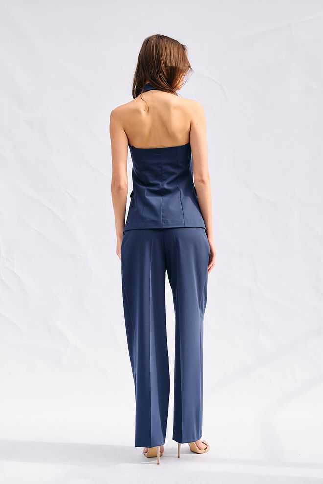 Lefon Double Buttoned Vest With Back Neckline Wholesale Clothing Viscose