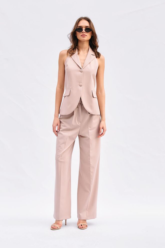 Lefon Double Buttoned Vest With Back Neckline Wholesale Clothing Summer