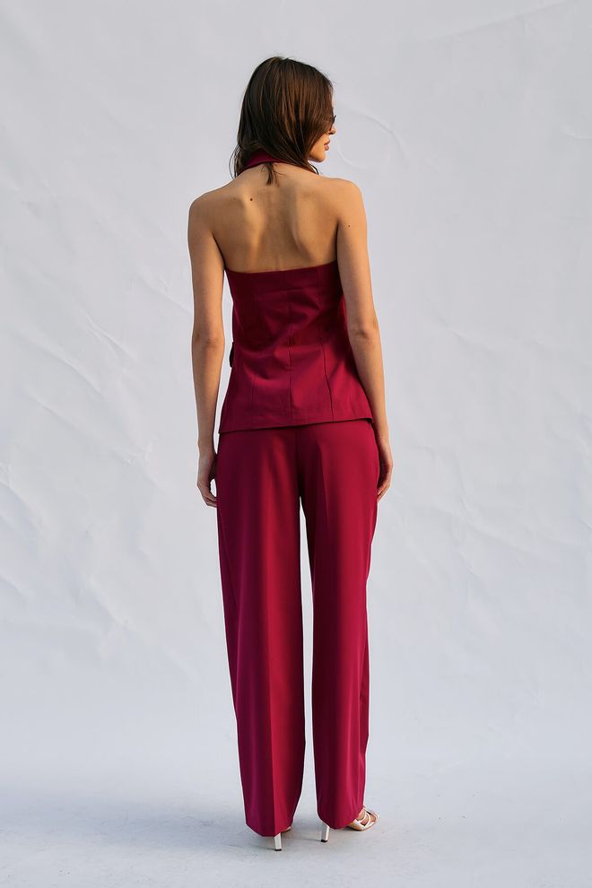 Lefon Double Buttoned Vest With Back Neckline Wholesale Clothing Viscose