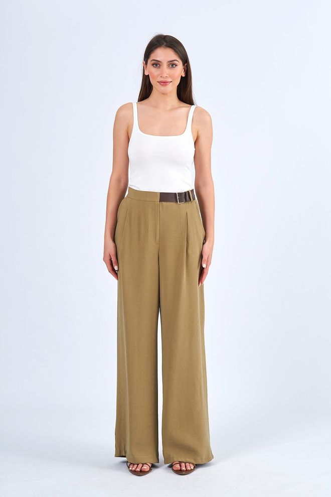 Lefon Diržo Detalūs “Palazzo” Kelnės Didmeninė prekyba drabužiais Išleistuvės