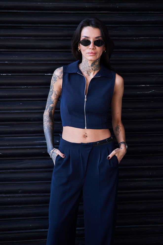 Lefon Ärmellose Bluse Mit Reißverschluss Großhandelskleidung Lässig