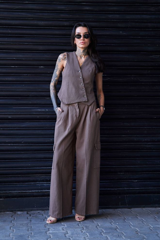 Lefon Cross Button Vest Wholesale Clothing Casual